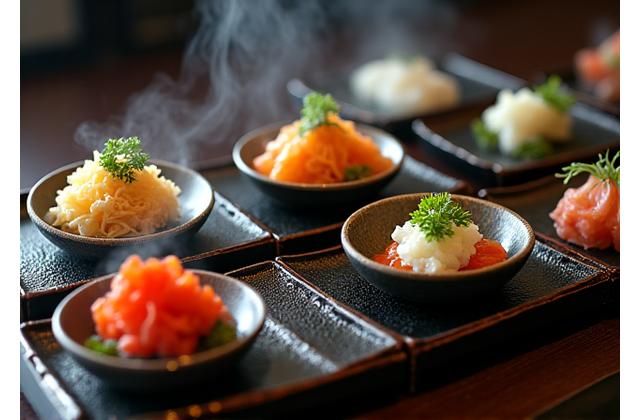 美しく盛り付けられた懐石料理