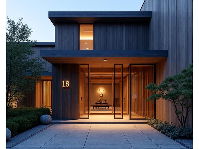 Waza Suitesの現代的な和建築の外観