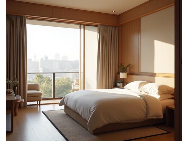 Waza Suitesのエレガントな和モダンなベッドルーム