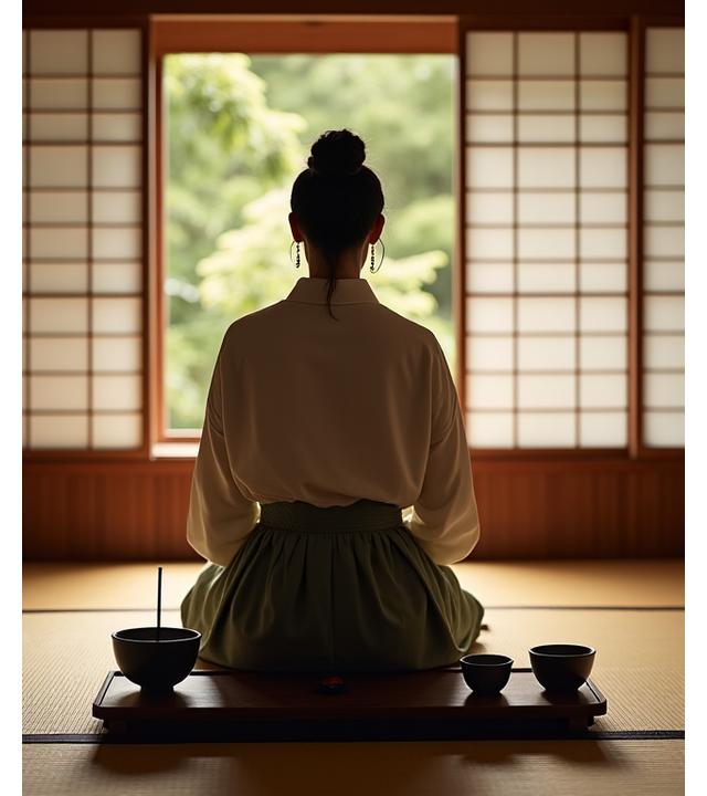 伝統的な茶室で行われる茶道体験