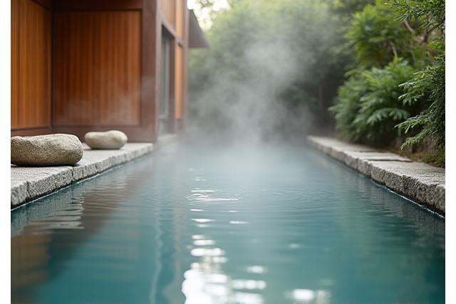 ひのき風呂のあるプライベートな露天風呂